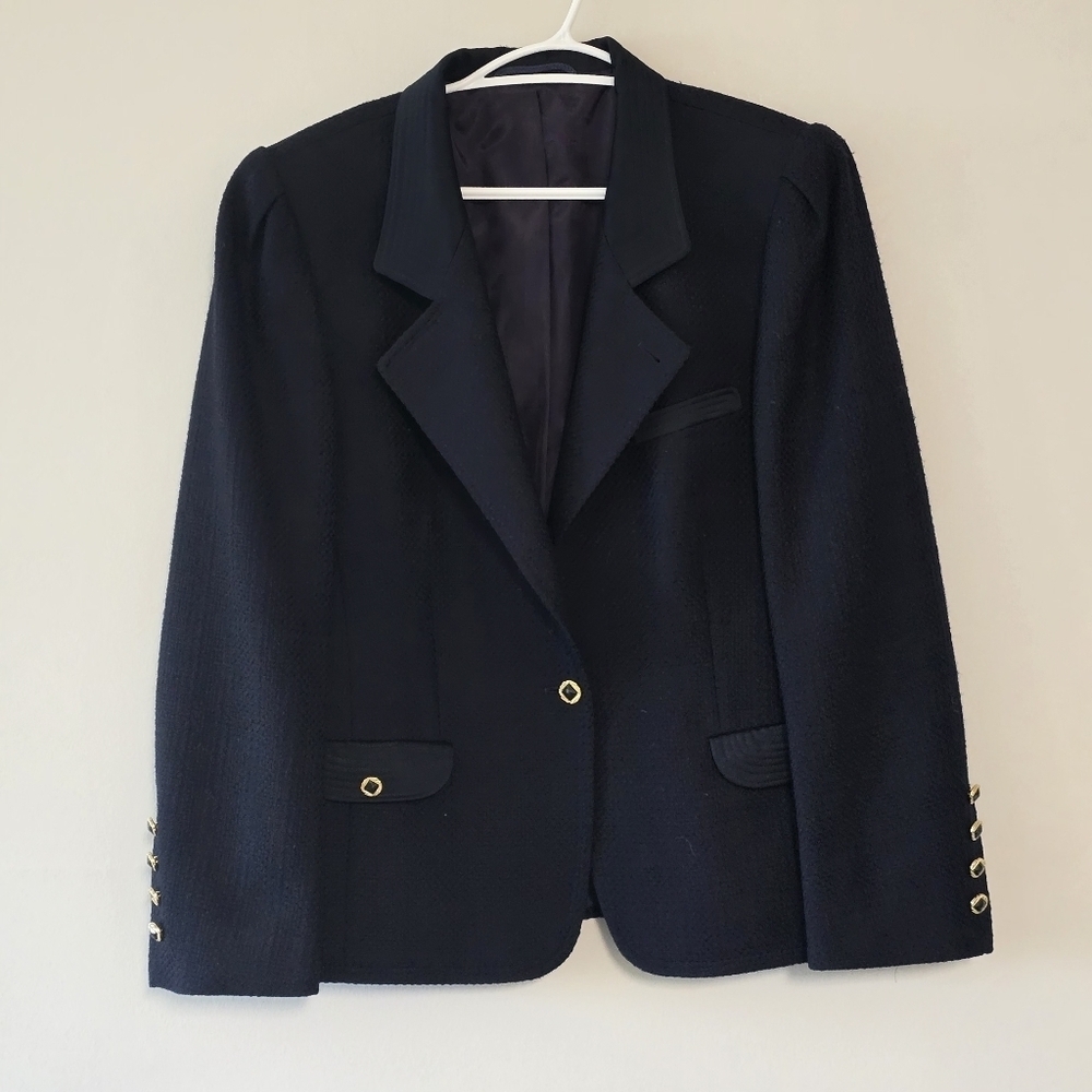 Vintage Delmod tailored blazer with golden buttons color navy size Large